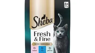 SHEBA SHEBA Fresh & Fine Selectie Mixt cu Somon, Ton si Pastrav, plic hrana umeda pisici, (in sos), multipack, 50g x 6buc