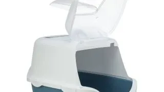 TRIXIE Vico Open Top, litiera acoperita pisici, cu filtru, cu lopatica, alb si albastru, 40x40x56 cm