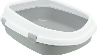 TRIXIE Primo XXL, litiera pisici, cu rama, alb si gri, 56x25x71 cm