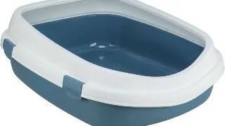 TRIXIE Primo XXL, litiera pisici, cu rama, alb si albastru, 56x25x71 cm