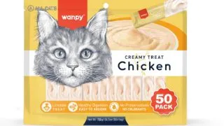 WANPY Creamy Treat, Pui, punguta recompense pisici, (piure), 700g