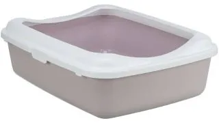 TRIXIE Classic, litiera pisici, cu rama, alb si lila, 37x15x48 cm
