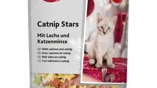 TRIXIE Christmas Catnip Stars, Somon si Catnip, recompense pisici, 50g