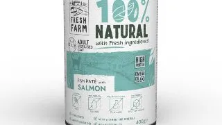 FRESH FARM Smooth Sterilised, Somon, conserva hrana umeda pisici sterilizate, (pate), 400g