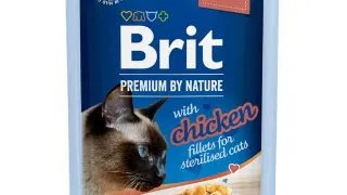 BRIT Premium by Nature Delicate Sterilised File, Pui, plic hrana umeda pisici sterilizate, (in sos), 85g