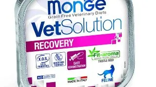 MONGE VETSOLUTION Recovery, Ficat si Ou, dieta veterinara, tavita hrana umeda fara cereale pisici, convalescenta, (topping), 100g