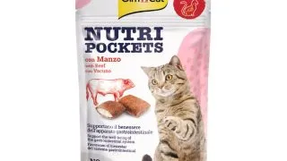 GIMCAT Nutri Pockets Vita&Malt, Vita, punguta recompense functionale pisici, 60g