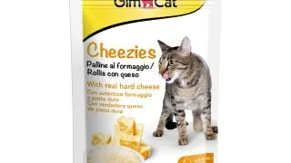 GIMCAT Kase-Rollis Cheezies, Branza, punguta recompense pisici, 50g