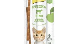 GIMCAT Sticks, Vita si Mere, punguta recompense fara cereale pisici, 15g