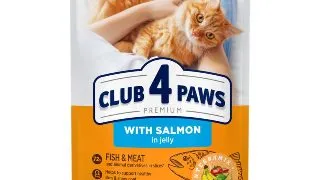 CLUB 4 PAWS, Somon, plic hrana umeda pisici, (in aspic), bax, 85g x 24buc