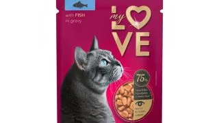 MY LOVE, Peste, plic hrana umeda pisici, (in sos), bax, 85g x 24buc