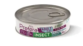 PREFERA MPD, Insecte, dieta veterinara, conserva hrana umeda monoproteica fara cereale pisici, (in suc propriu), 85g