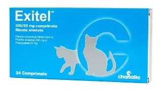 EXITEL 230/20mg, deparazitare interna pisici, comprimate, 24buc