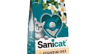 SANICAT Essential Oils Odour Control, Iasomie, asternut igienic pisici, granule, bentonita, aglomerant, neutralizare mirosuri, fara praf, 10kg