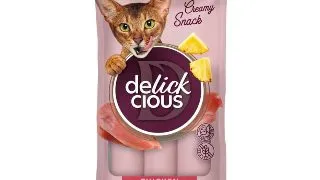 DELICKCIOUS Creamy Snack, Pui si Ananas, plic recompense pisici, 60g