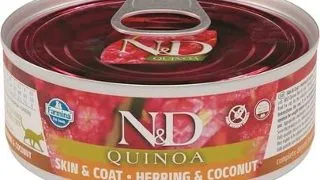 FARMINA N&amp;D Cat Quinoa Skin&amp;Coat cu hering si cocos 80 g