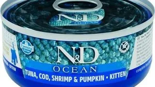 FARMINA N&amp;D Ocean Cat Kitten Tuna, cod, shrimp, pumpkin 70 g conserva pisoi, cu ton, creveti si dovleac