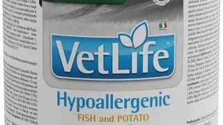 FARMINA VetLife Canine Hypoallergenic Fish &amp; Potato Hrana umeda pentru caini, cu peste si cartofi 300 g
