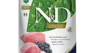 FARMINA N&amp;D Prime Lamb &amp; Blueberry Adult Mini 14 kg (2 x 7 kg) hrana uscata caini adulti talie mica, miel si afine
