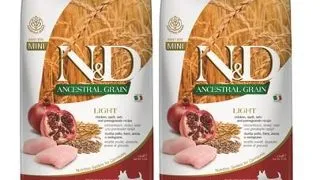 FARMINA N&amp;D Ancestral Grain Ancestral Dog light chicken &amp; pomegranate 2 x 2,5 kg Hrana caini talie mica, pui si rodie