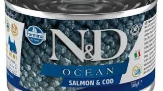 FARMINA N&amp;D Ocean Dog Salmon, codfish 140 g Conserva pentru caine, cu somon si cod