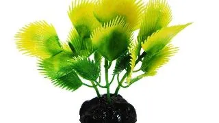 Resun Planta Plastic Palm Leaf Green/Yellow 8 cm