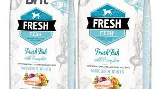 BRIT Fresh Adult Large hrana uscata caini adulti de talie mare, cu peste si dovleac 24 kg (2 x 12 kg)