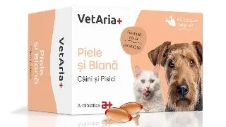 VetAria+ Piele & Blana, 60 capsule Twist-Off