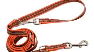 Lesa Herm. Sprenger ajustabila in 3 puncte cu 2 carabiniere, din nailon si insertie cauciucata - 230 cm - Portocaliu Neon